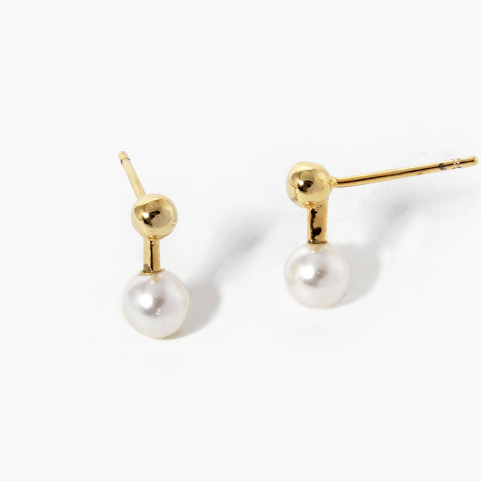 Gold Dipped Freshwater Pearl Stud Earrings