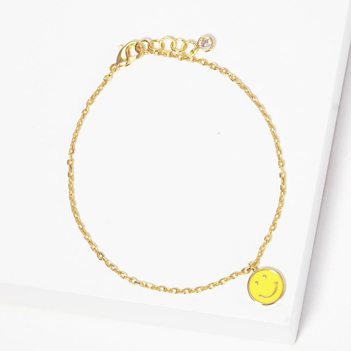Gold Plated Smiley Face Chain Bracelet