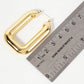 Polished Brass Hollow Rectangle Tube Hoop Earrings