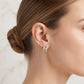 Dainty Pave Cubic Zirconia Initial "H" Huggie Hoop Earrings