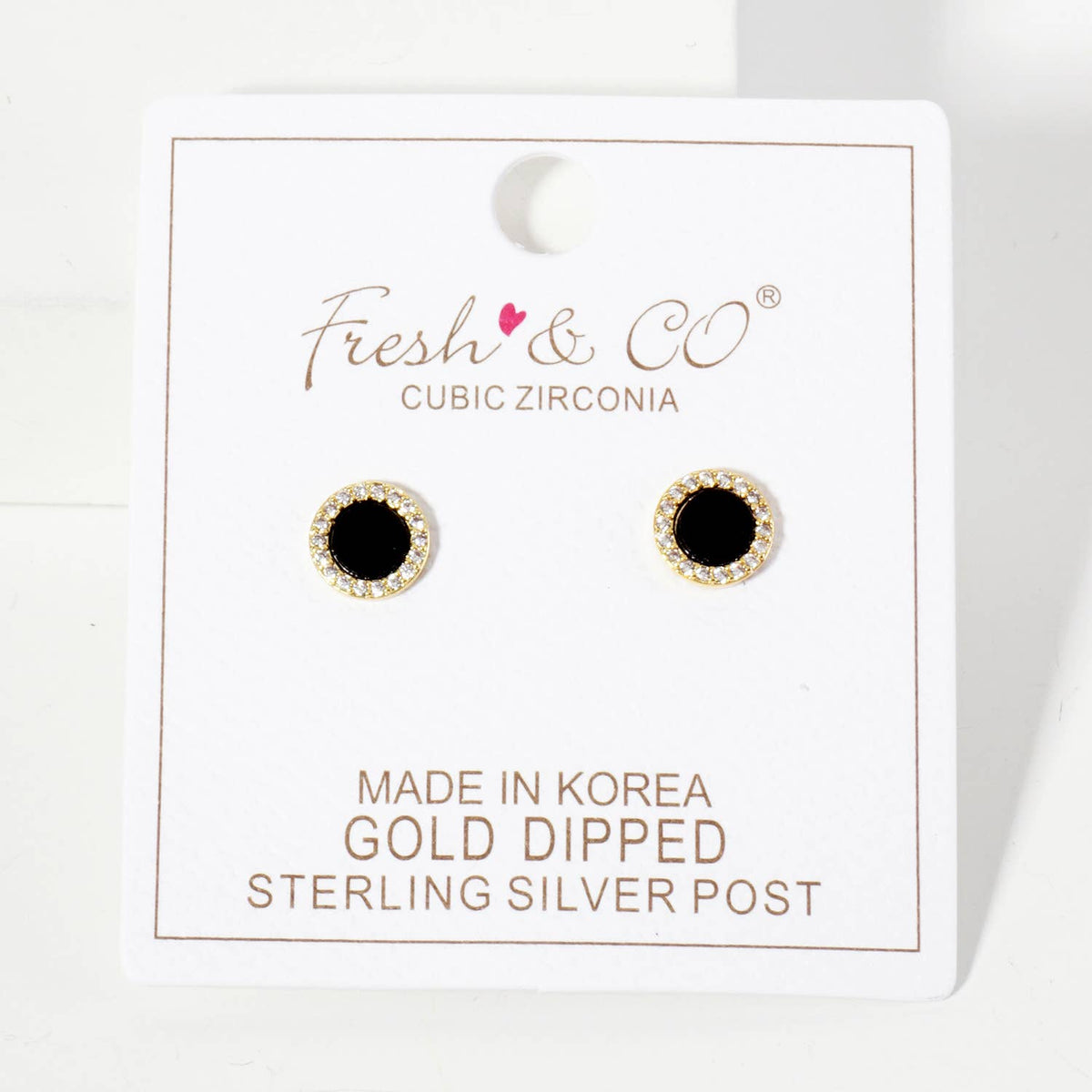 Pave CZ Frame with Mother-of-Pearl Stud Earrings