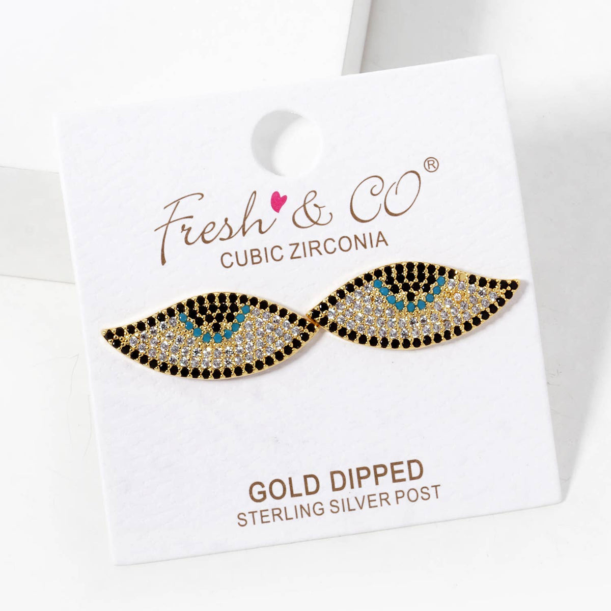 Gold Plated Evil Eye Protection Earrings