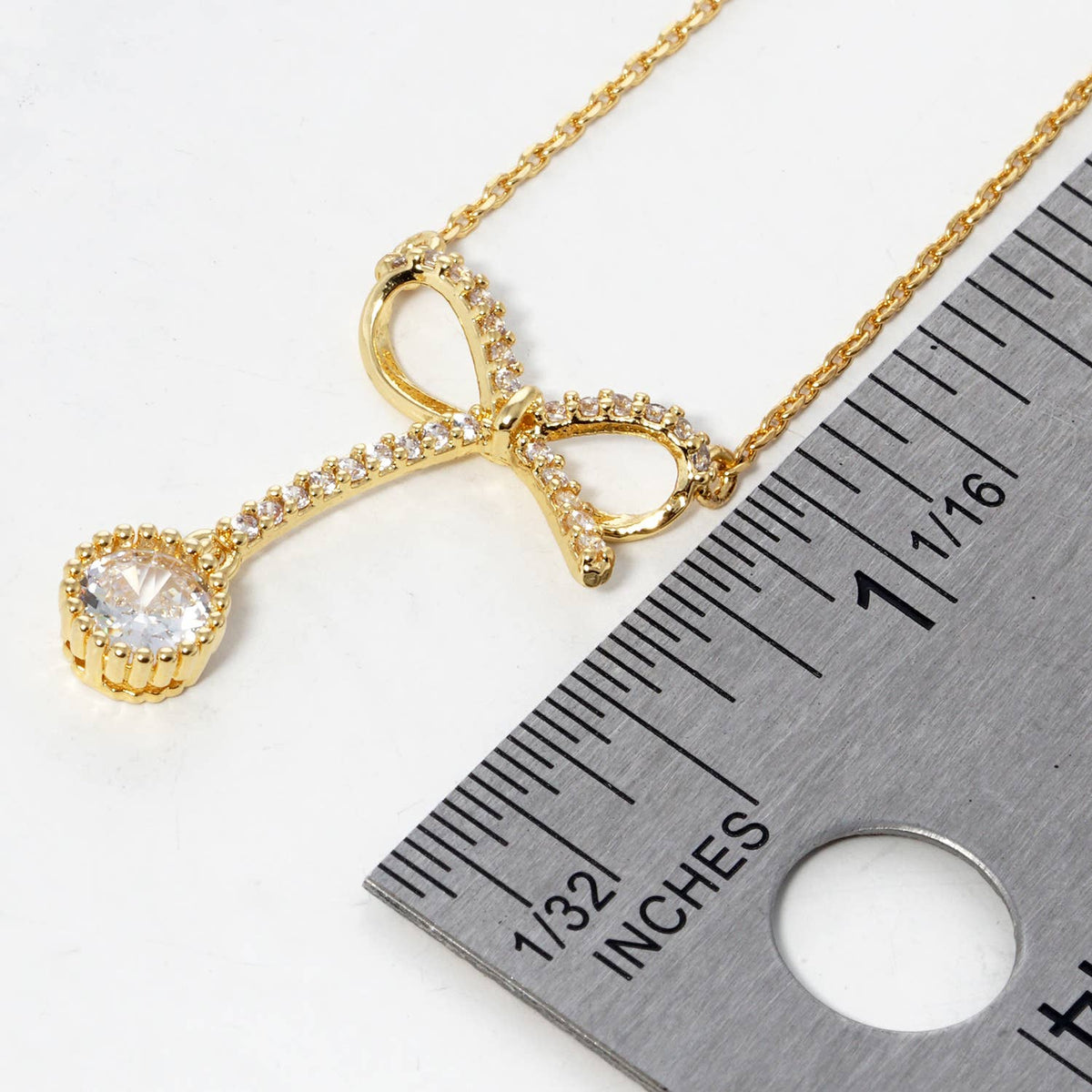 Minimalist Dainty Bow Pendant Necklace