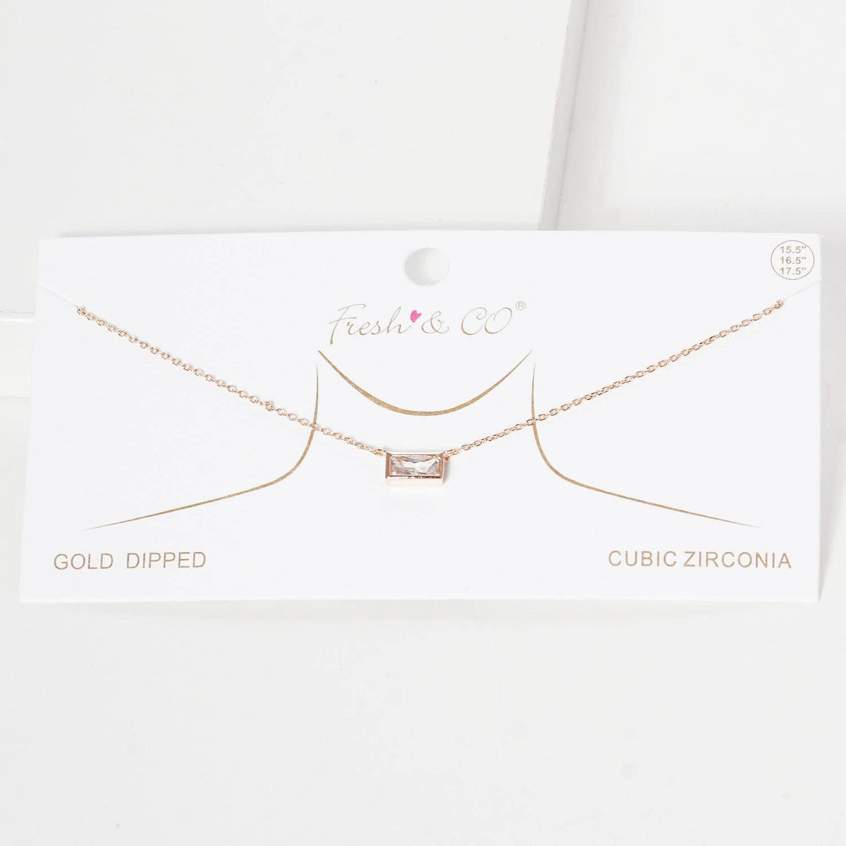 Gold Plated Baguette Necklace