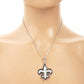Gold Plated Cubic Zirconia Fleur De Lis Pendant Necklace