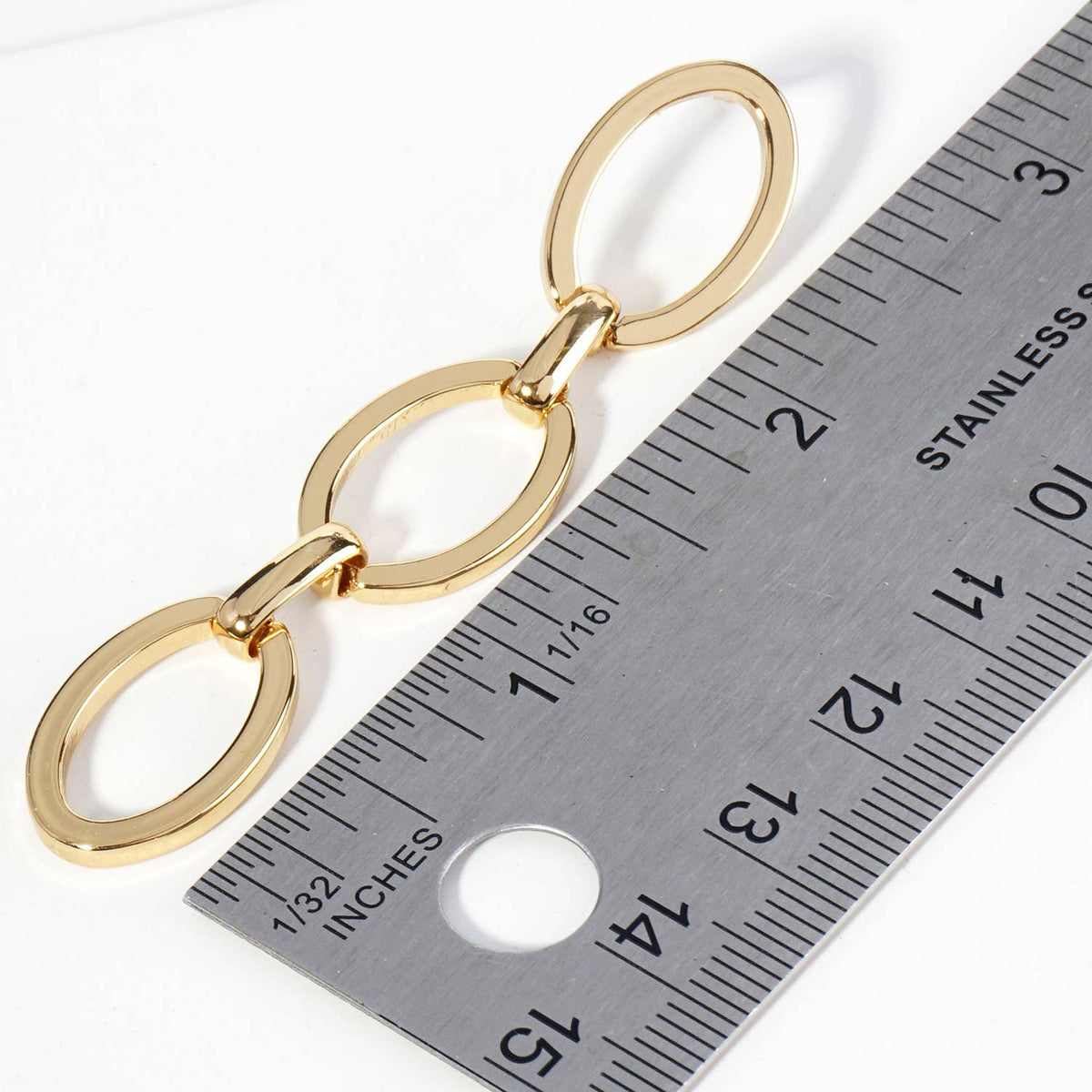 18K Gold Dipped Link Chain Drop Statement Earrings