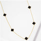 5 Semi-Precious Quatrefoil Pendant 24 Inch Long Station