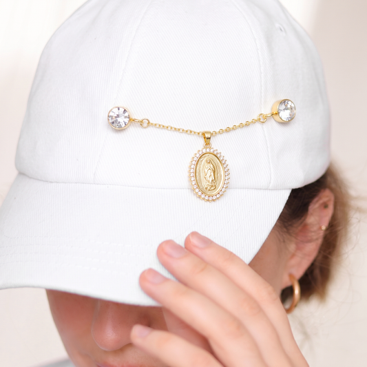 Virgin Mary Cap & Pin Chain