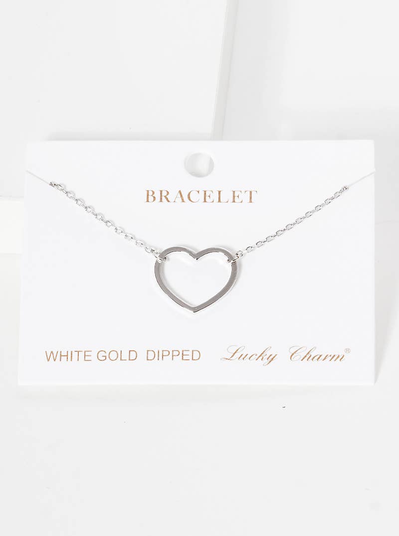 Minimalist Open-Heart Charm Bracelet