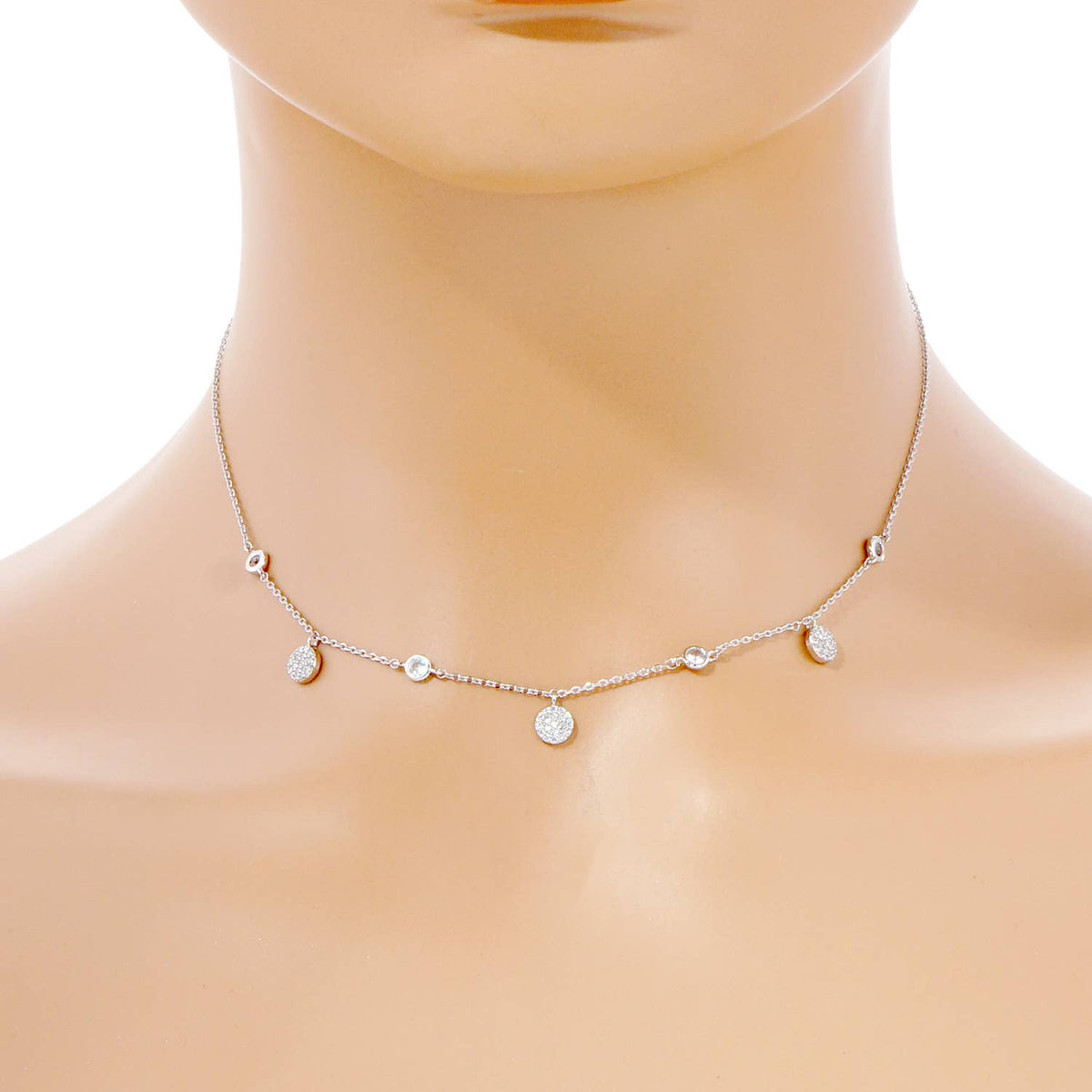 Gold Plated Multi Round Charm Necklace