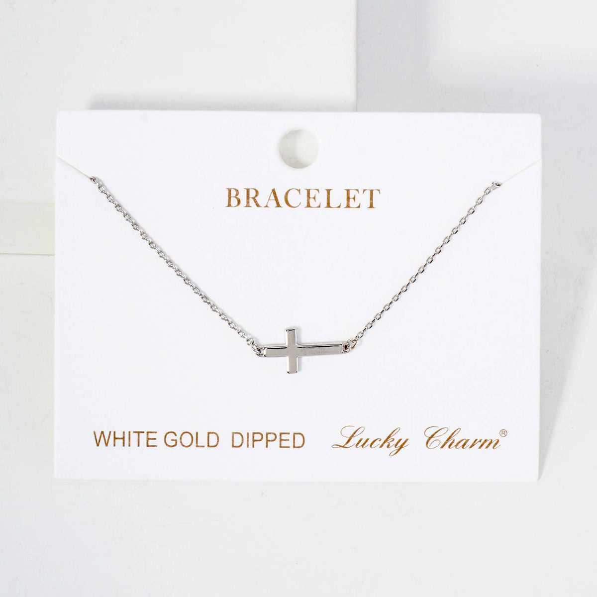 Religious-Theme Sideways Cross Chain Bracelet