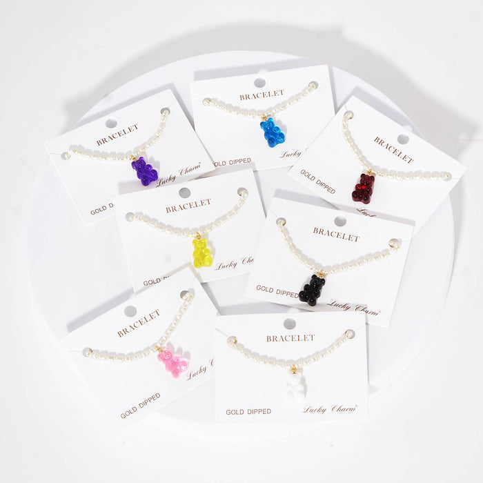 Multicolor Beaded Gummy Bear Bracelet