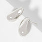 Polished Brass Teardrop-Shaped Stud Earrings