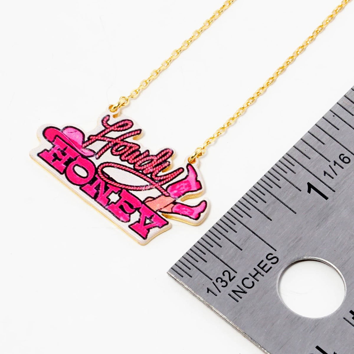"Howdy Honey" Pink Enamel Statement Necklace