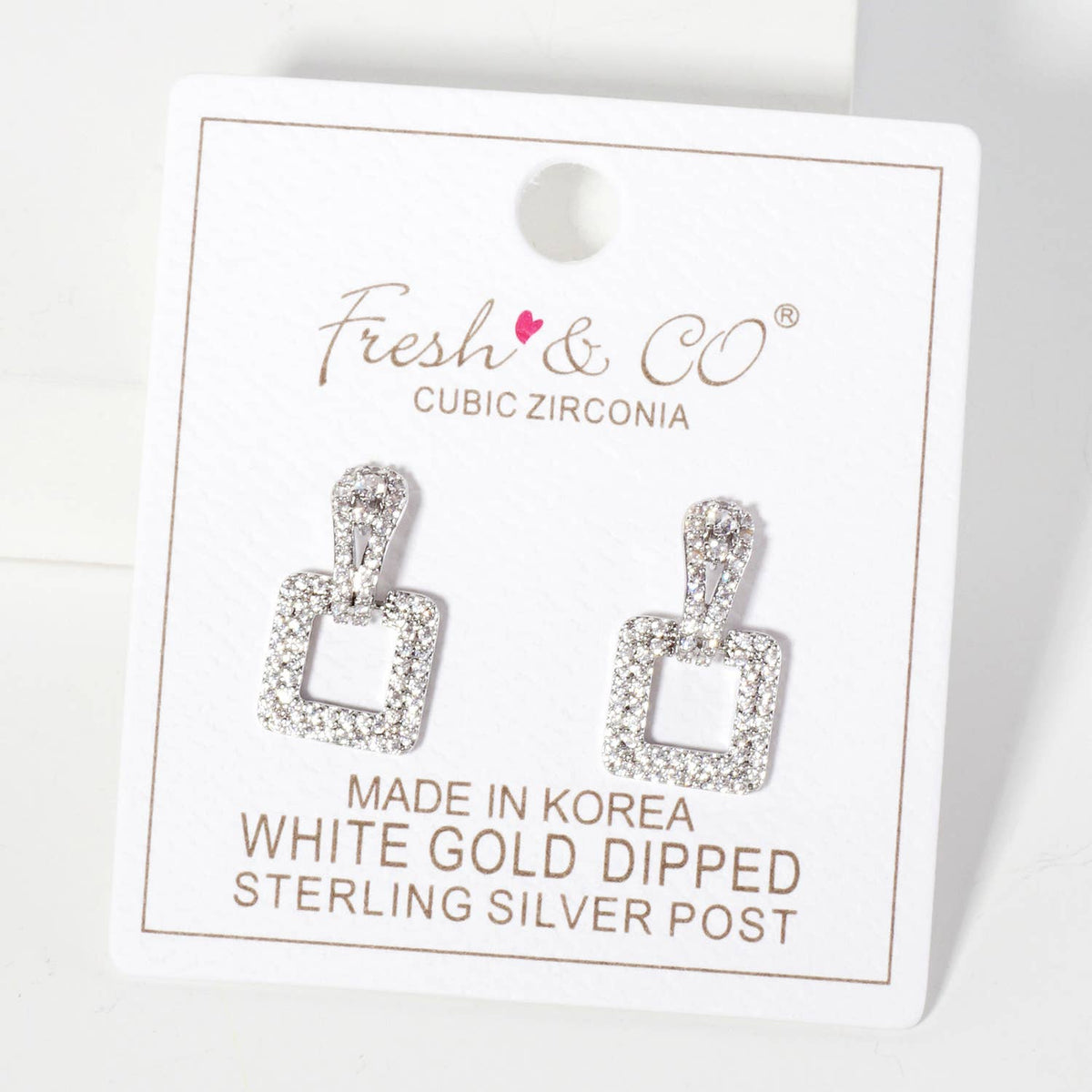 Square Doorknocker 18K-Gold-Dipped Dangle Post Earrings