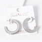 Dainty Pave Cubic Zirconia Chunky Hoop Earrings