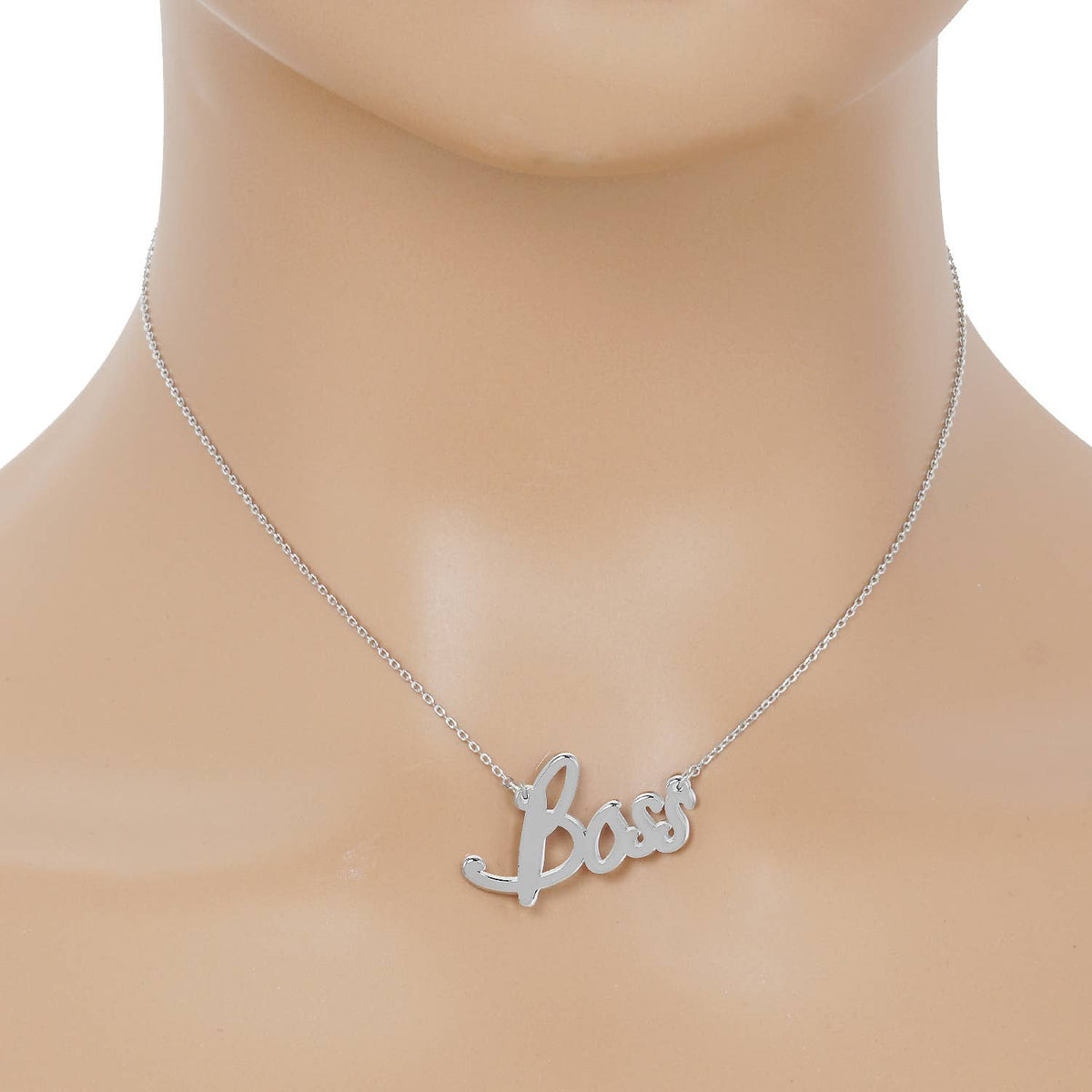 Gold Plated Bold Boss Cursive Necklace