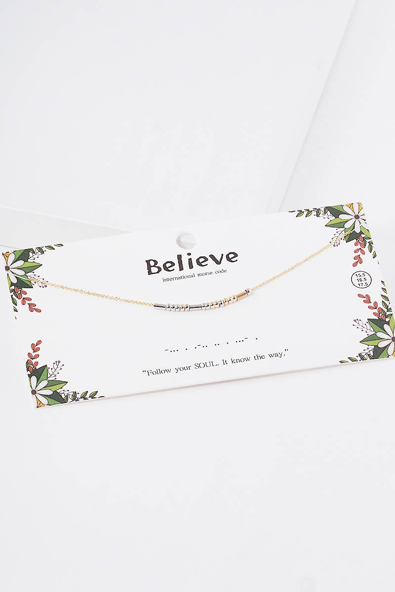 Gold Plated Morse Code Necklace