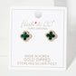 Pave-Set Cubic-Zirconia 11mm Quatrefoil Stud Earrings