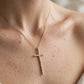 Long Crystal Cross Pendant Necklace – Full-Pavé Cross