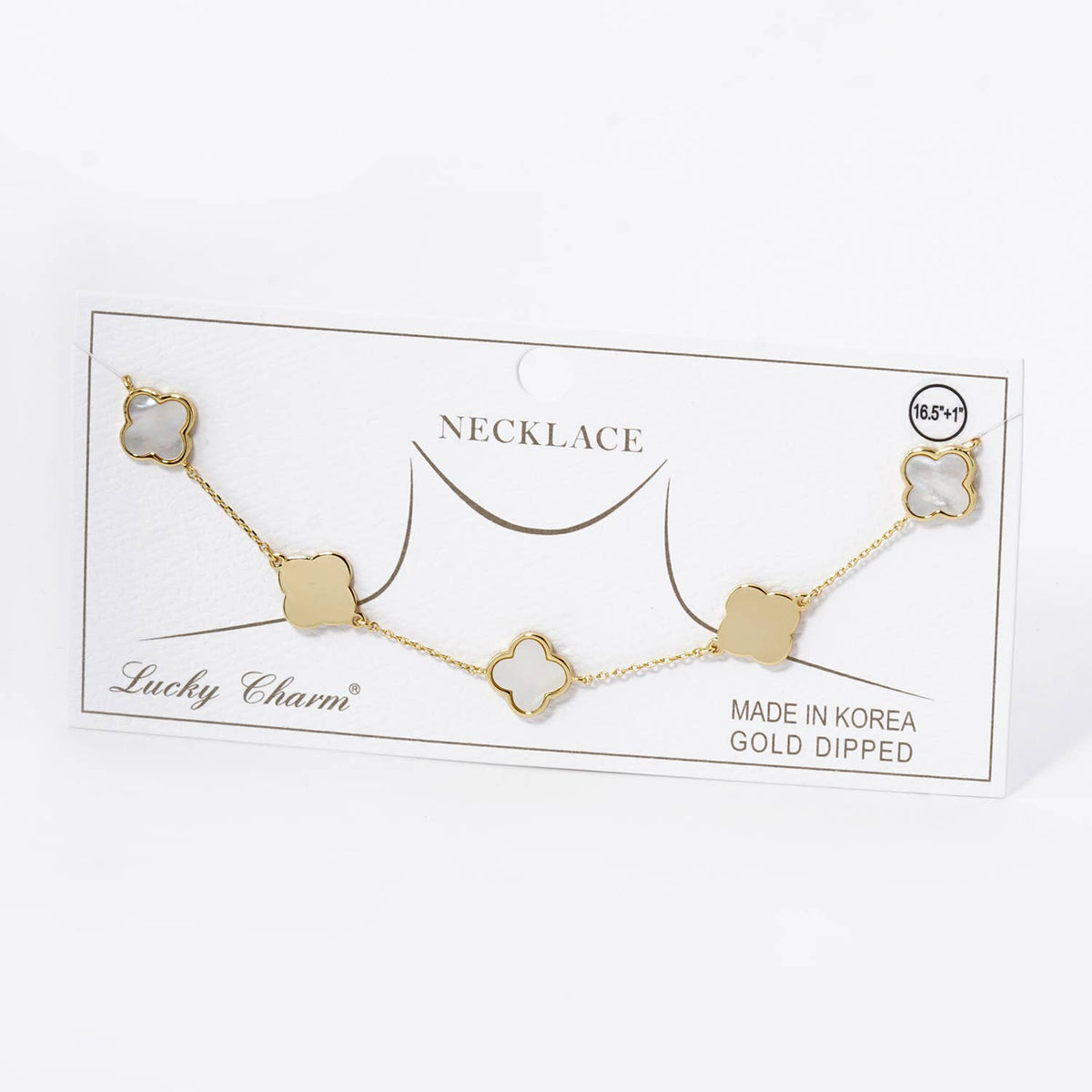 Lucky Clover 5-Motif Station Necklace