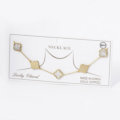 Lucky Clover 5-Motif Station Necklace