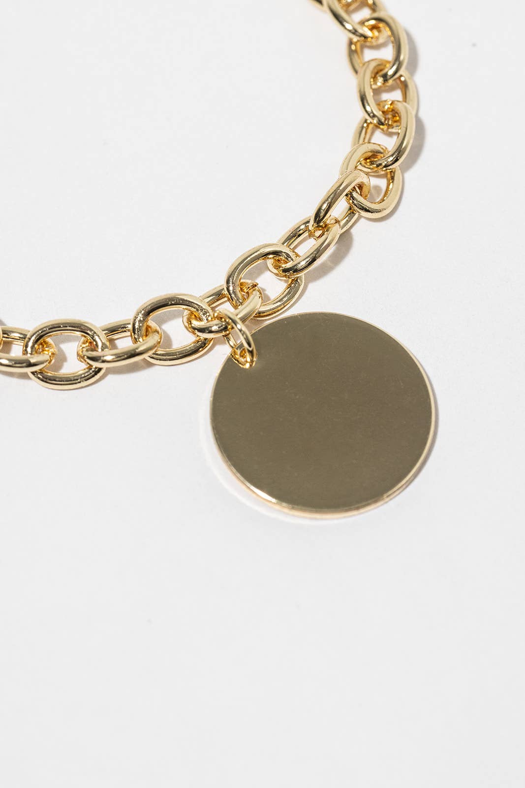 Minimalist Magnetic Clasp Round Disc Chain Bracelet