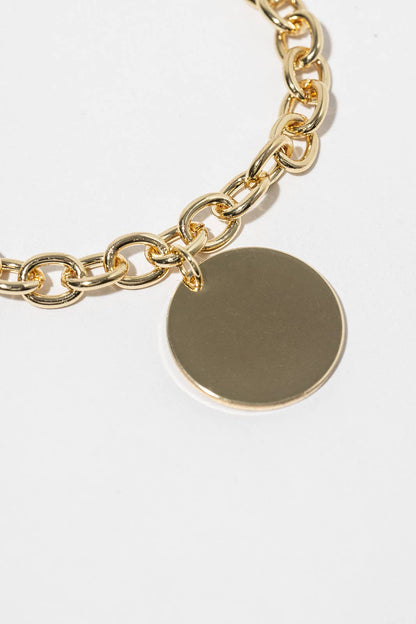 Minimalist Magnetic Clasp Round Disc Chain Bracelet