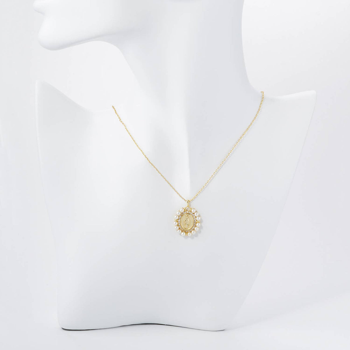 Gold Dipped Virgin Mary Miraculous Medal Necklace