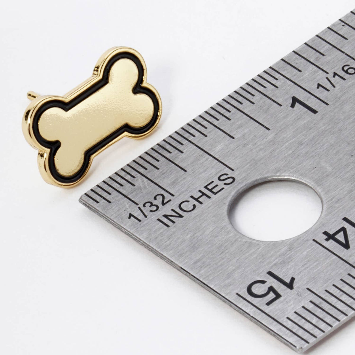GAME DAY MASCOT 9MM ENAMEL DOG BONE TREAT STUD EARRINGS