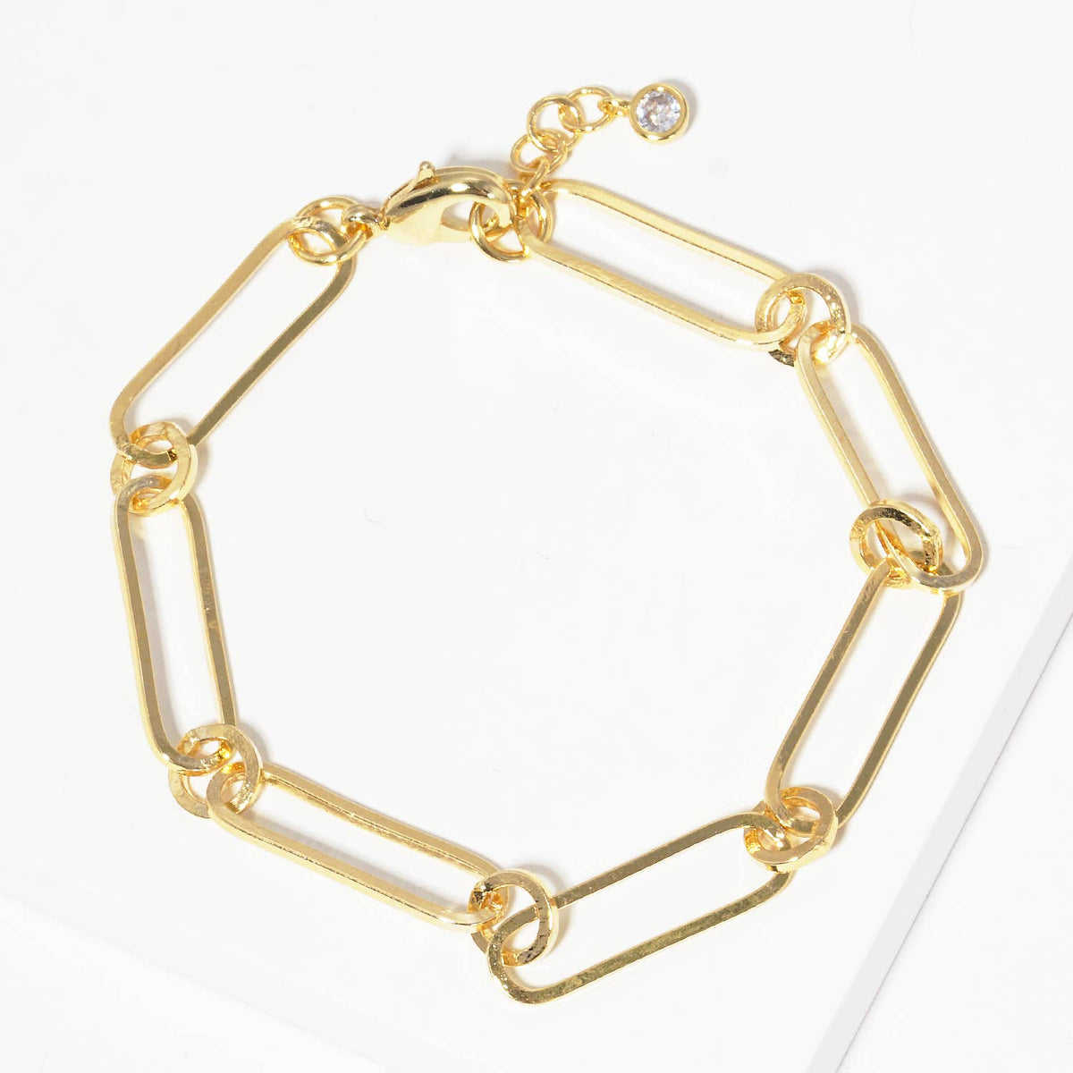 Minimalist Paperclip Chain Bracelet with Dainty Charm