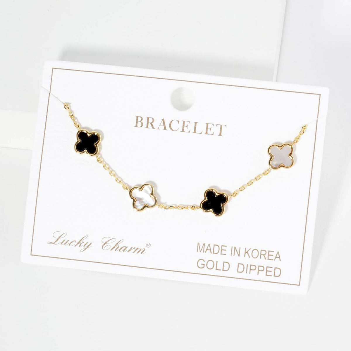 Elegant Clover Charm Chain Bracelet