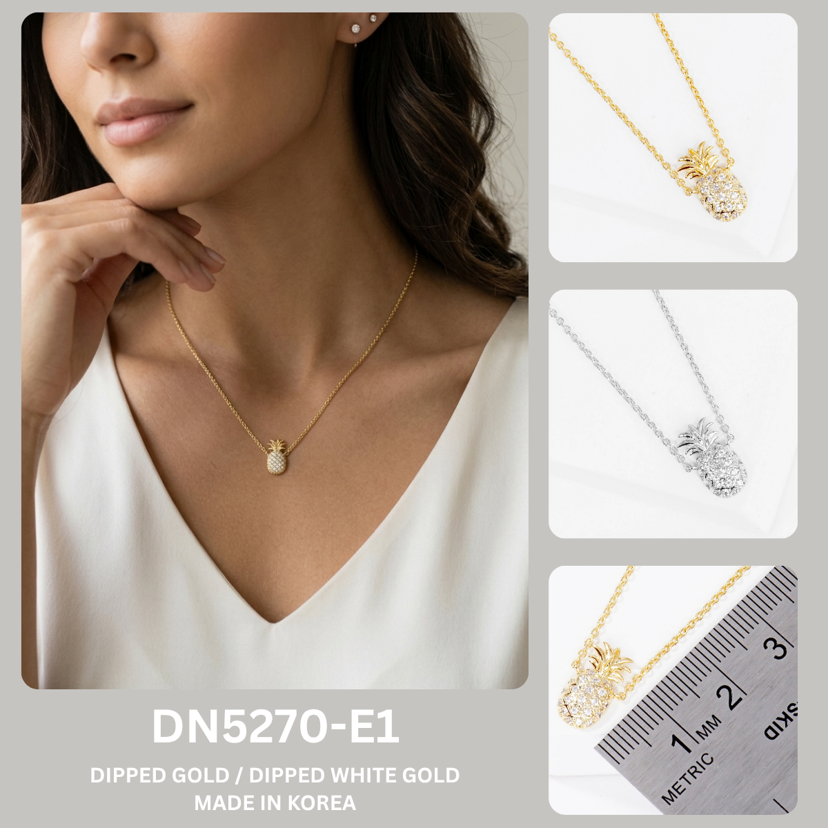 Pavé Pineapple Pendant Necklace