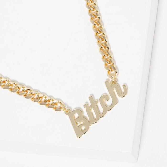 Gold Plated Cuban Link B**** Necklace