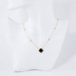 13mm Quatrefoil Pendant CZ Stone Chain Necklace / 18K Gold