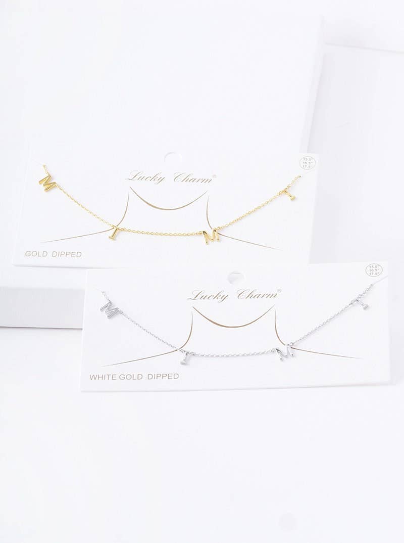 Mini Spaced Letter MIMI Necklace
