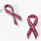 Sparkling Crystal Paved Awareness Ribbon Stud Earrings