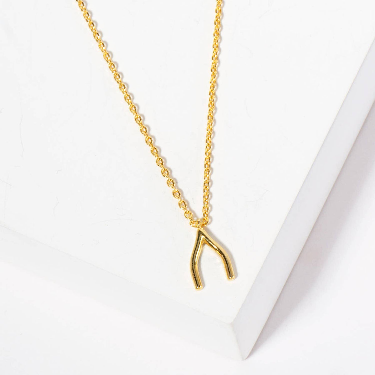 Minimalist Wishbone Pendant Necklace
