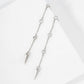 8K-Gold-Dipped Station Chain Drop Earrings with Spike Accent