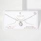 Center Pearl Point Pave-Set Circle Bow Pendant Necklace