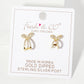 Pave-Set CZ 15mm Bow Open Huggie Hoop Earrings
