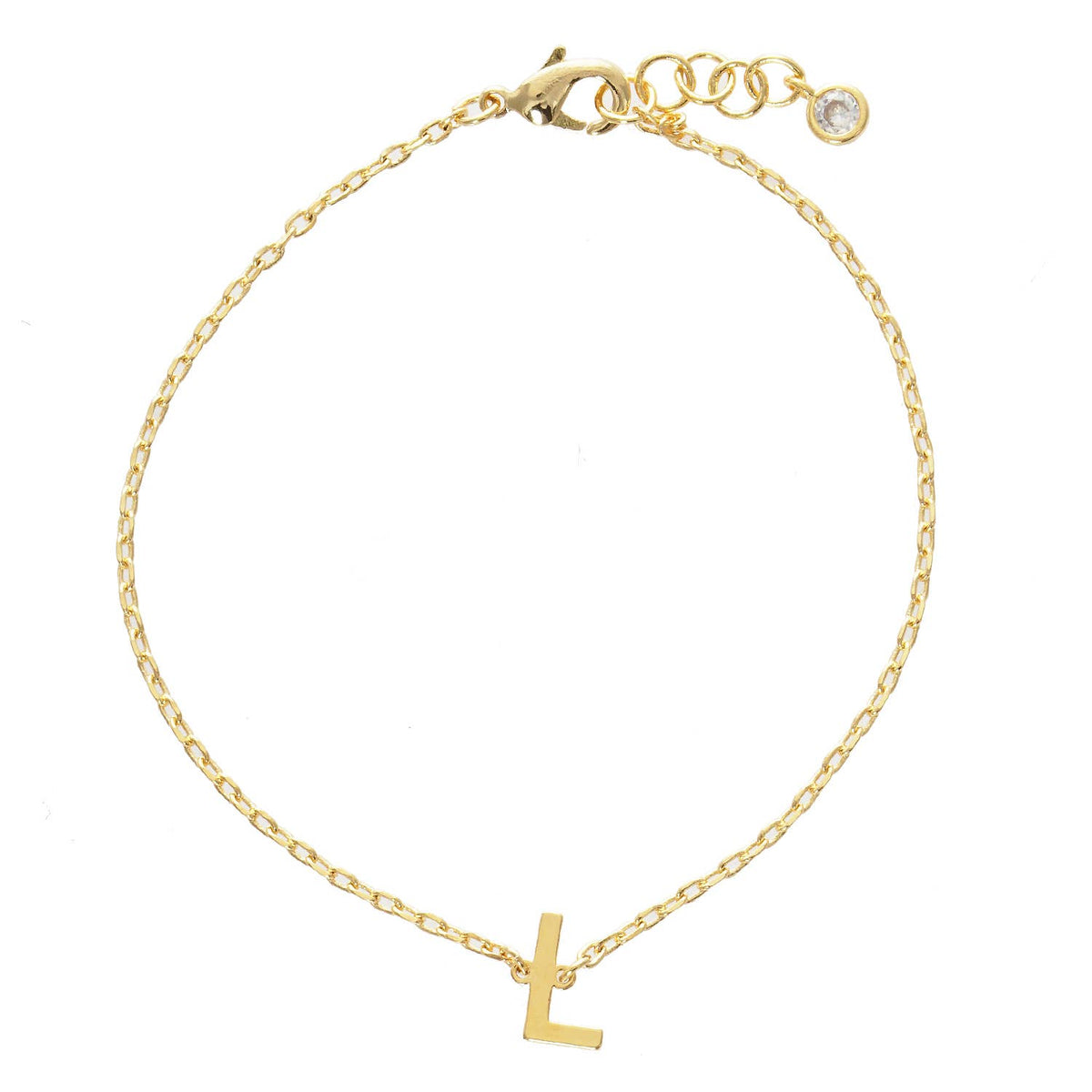 Gold Plated Initial Letter Bracelet