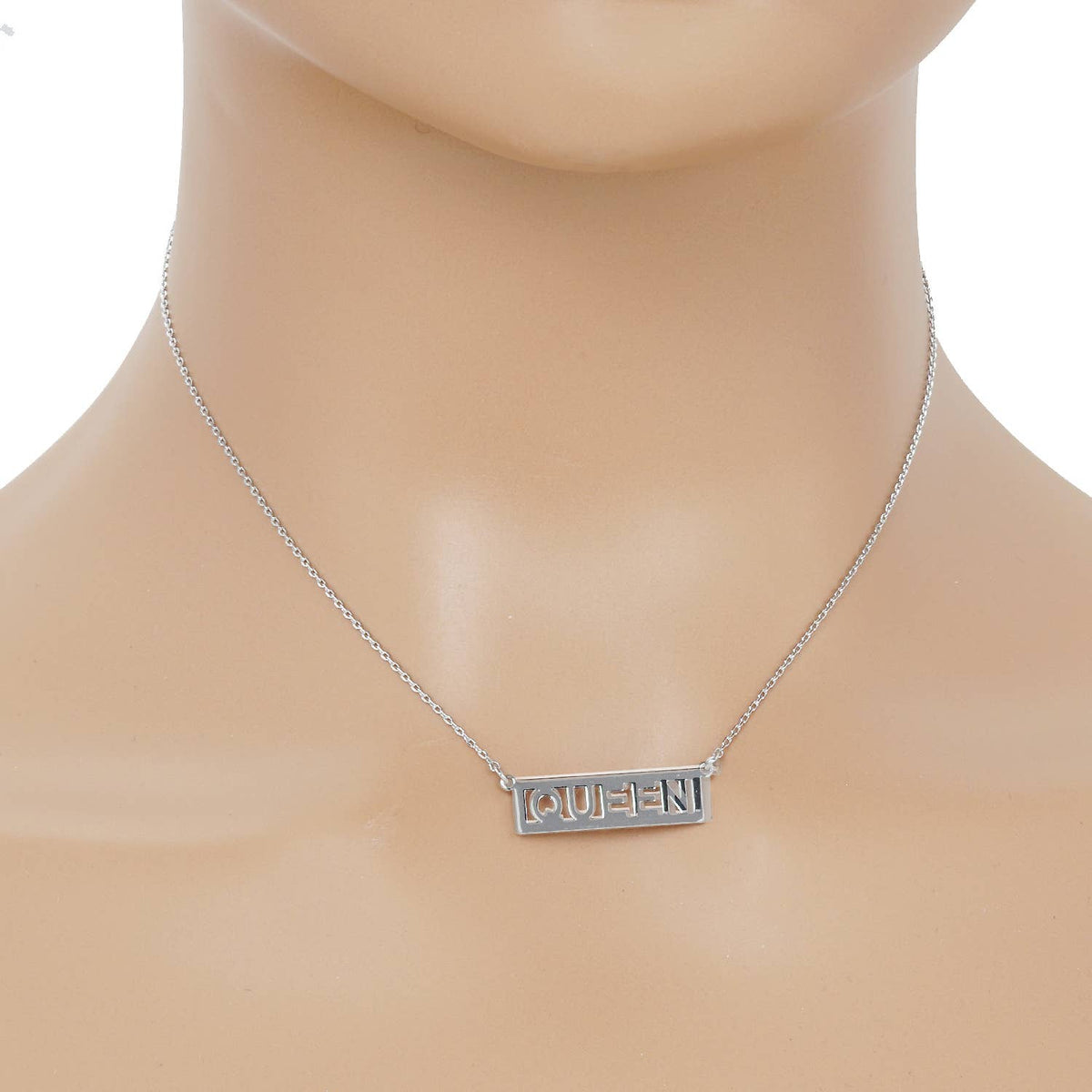 Gold Plated "Queen" Monogram Necklace