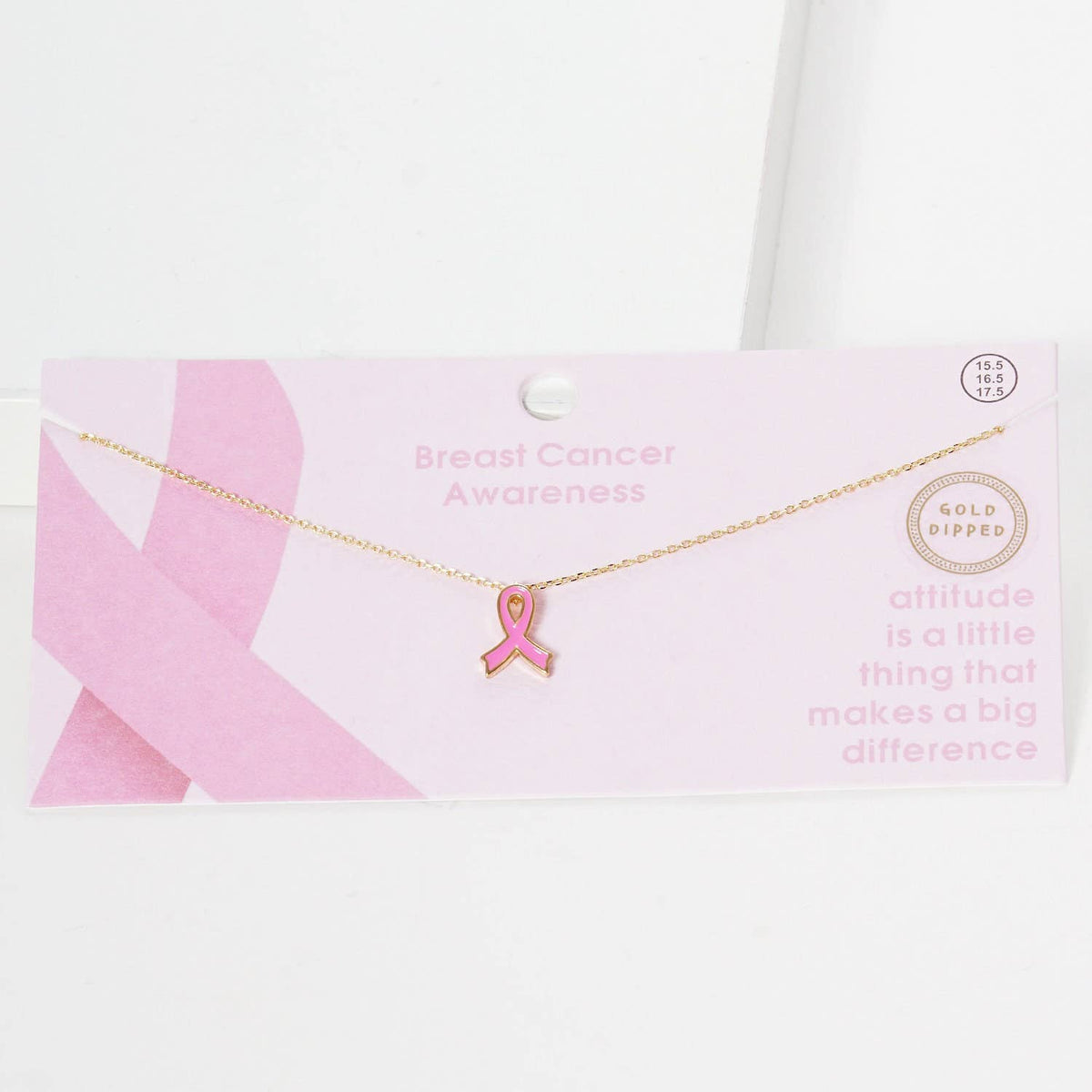 Breast Cancer Awareness Ribbon Necklace