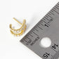 Dainty Pave Cubic Zirconia Initial "H" Huggie Hoop Earrings