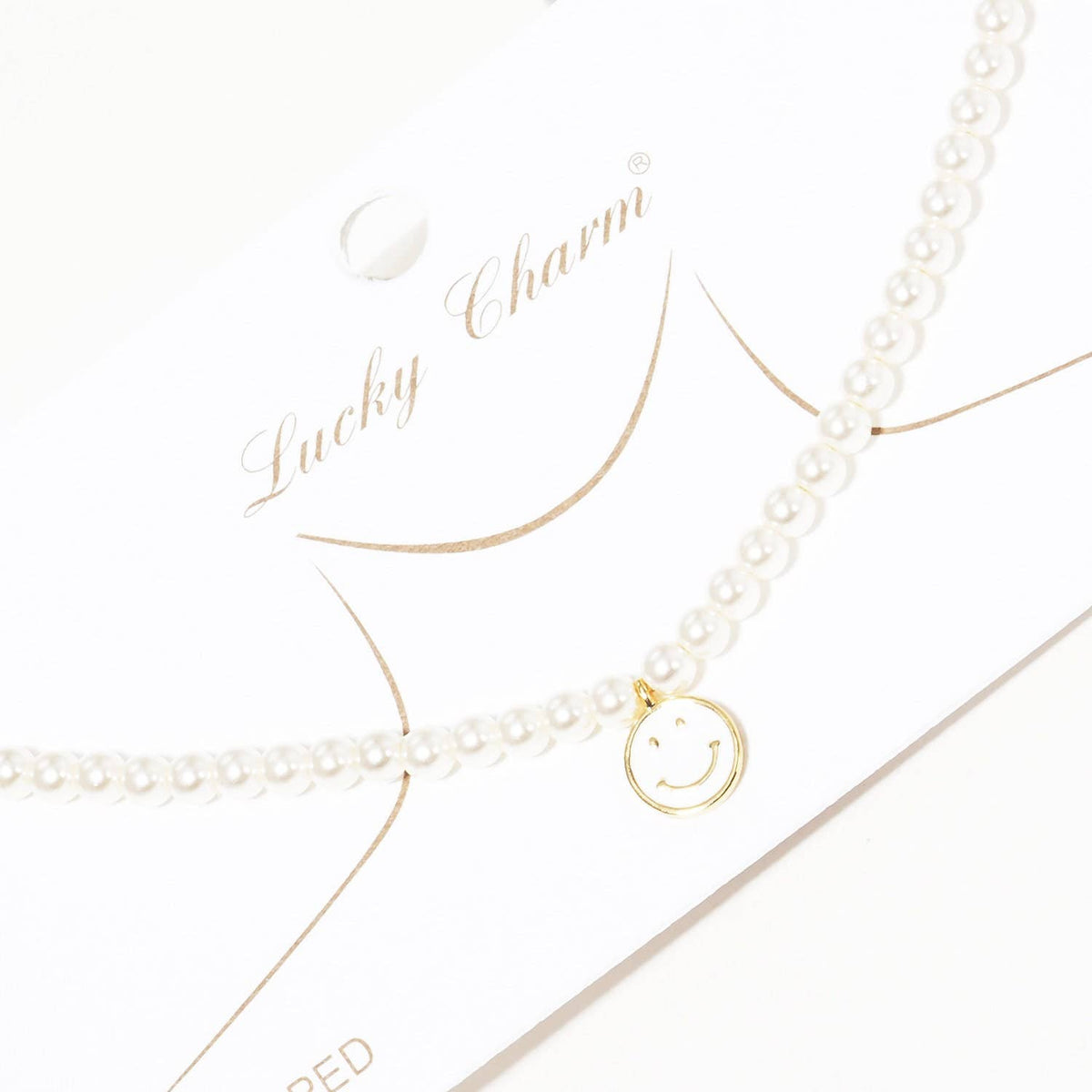 Gold Plated Freshwater Pearl Smiley Face Necklace
