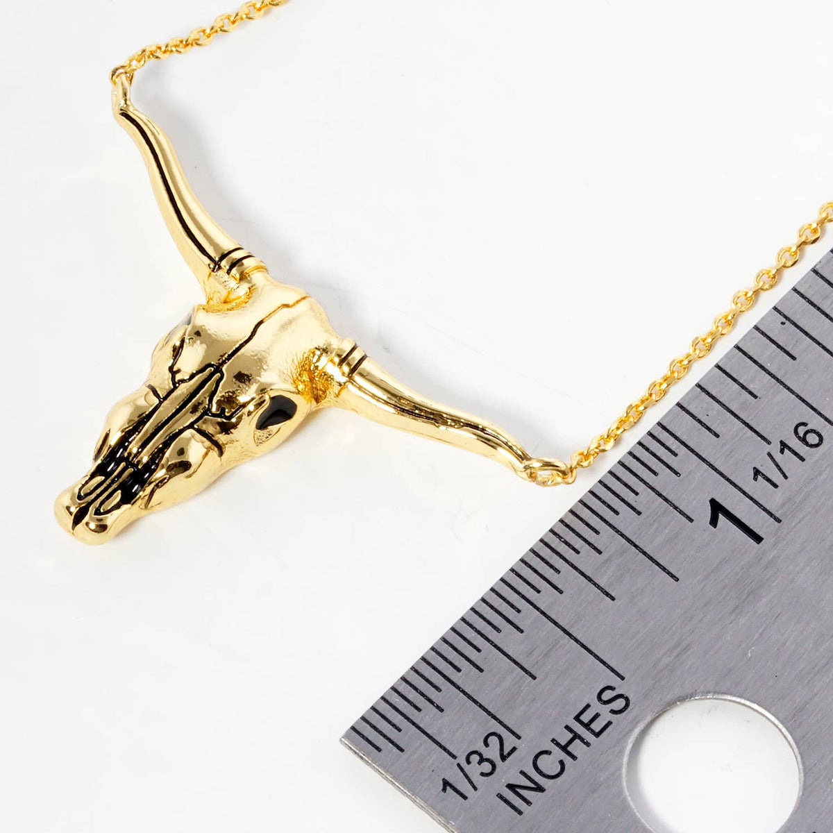 Western Longhorn Bull Skull Pendant Necklace