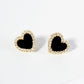 Heart Stud Earrings / 18K Gold Dipped Pave Set Cubic