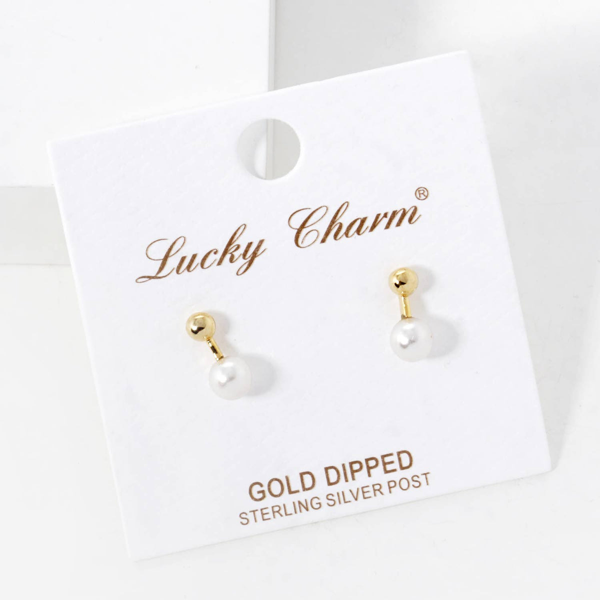 Gold Dipped Freshwater Pearl Stud Earrings