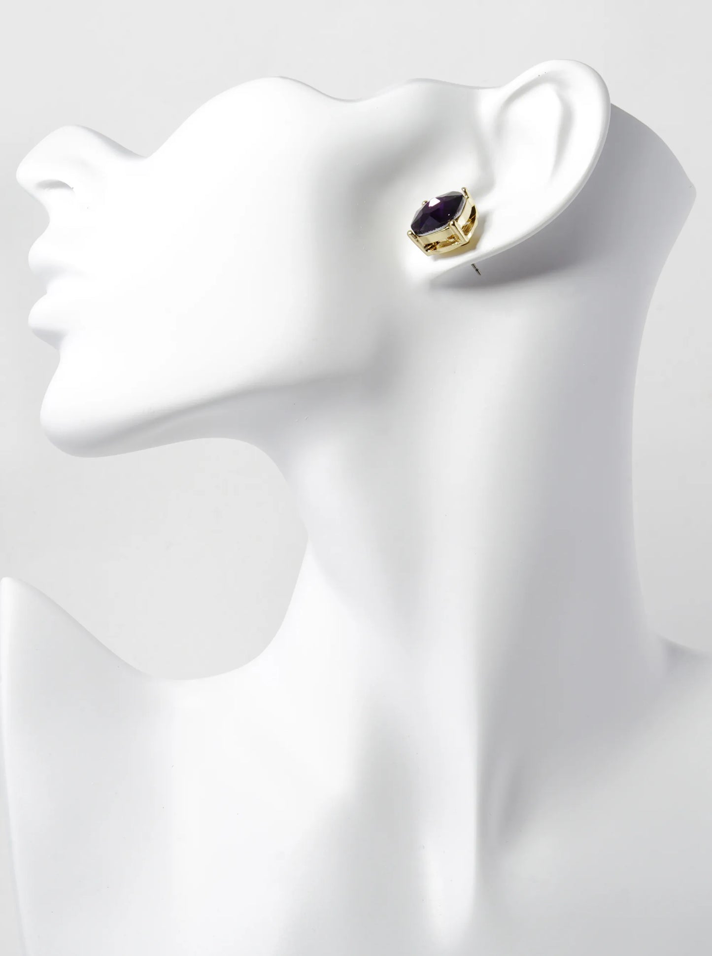 4-Prong Faceted 12mm Stone Post Stud Earrings